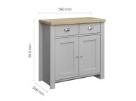 Birlea Highgate Grey And Oak Finish 2 Drawer 2 Door Sideboard Thumbnail