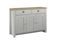 Birlea Highgate Grey And Oak Finish 2 Drawer 3 Door Sideboard Thumbnail