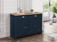 Birlea Highgate Navy Blue And Oak Finish 2 Drawer 3 Door Sideboard Thumbnail