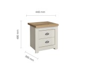 Birlea Highgate Cream And Oak Finish 2 Drawer Bedside Thumbnail