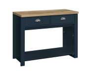 Birlea Highgate Navy Blue And Oak Finish 2 Drawer Console Table Thumbnail