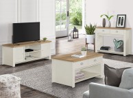 Birlea Highgate Cream And Oak Finish 2 Drawer Coffee Table Thumbnail