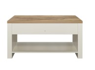 Birlea Highgate Cream And Oak Finish 2 Drawer Coffee Table Thumbnail