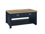 Birlea Highgate Navy Blue And Oak Finish 2 Drawer Coffee Table Thumbnail