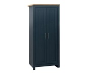 Birlea Highgate Navy Blue And Oak Finish 2 Door Wardrobe Thumbnail