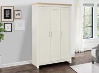 Birlea Highgate Cream And Oak Finish 3 Door Wardrobe Thumbnail