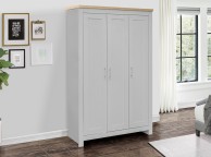 Birlea Highgate Grey And Oak Finish 3 Door Wardrobe Thumbnail