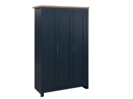 Birlea Highgate Navy Blue And Oak Finish 3 Door Wardrobe Thumbnail