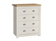 Birlea Highgate Cream And Oak Finish 4 Drawer Chest Thumbnail