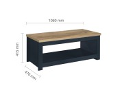 Birlea Highgate Navy Blue And Oak Finish Coffee Table Thumbnail