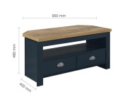 Birlea Highgate Navy Blue And Oak Finish Corner TV Unit Thumbnail