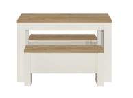 Birlea Highgate Cream And Oak Finish Dining Table And Bench Set Thumbnail