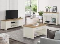 Birlea Highgate Cream And Oak Finish Large TV Unit Thumbnail