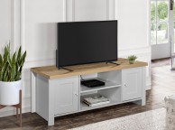 Birlea Highgate Grey And Oak Finish Large TV Unit Thumbnail