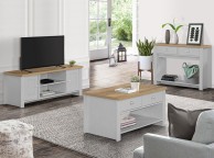 Birlea Highgate Grey And Oak Finish Large TV Unit Thumbnail