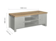 Birlea Highgate Grey And Oak Finish Large TV Unit Thumbnail