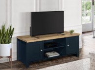 Birlea Highgate Navy Blue And Oak Finish Large TV Unit Thumbnail