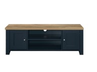 Birlea Highgate Navy Blue And Oak Finish Large TV Unit Thumbnail