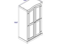 Core Corona Pine 2 Door Wardrobe Thumbnail