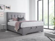 Kaydian Langley 5ft Kingsize Light Grey Fabric Ottoman Storage Bed Thumbnail