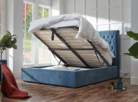 GFW Dakota 5ft Kingsize Teal Upholstered Fabric Ottoman Bed Frame Thumbnail