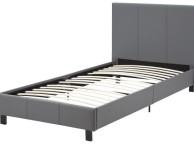 GFW Bed In A Box 3ft Single Grey Faux Leather Bed Frame Thumbnail