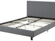 GFW Bed In A Box 4ft Small Double Grey Faux Leather Bed Frame Thumbnail