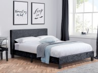 Birlea Berlin 4ft6 Double Black Crushed Velvet Fabric Bed Frame Thumbnail