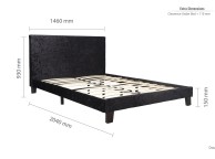 Birlea Berlin 4ft6 Double Black Crushed Velvet Fabric Bed Frame Thumbnail