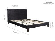 Birlea Berlin 5ft Kingsize Black Crushed Velvet Fabric Bed Frame Thumbnail