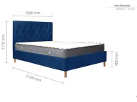 Birlea Loxley 5ft Kingsize Blue Fabric Bed Frame Thumbnail