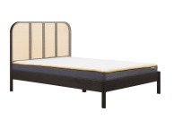 Birlea Margot Black Oak And Rattan 4ft6 Double Bed Frame Thumbnail