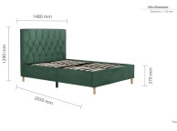 Birlea Loxley 4ft6 Double Green Fabric Bed Frame Thumbnail