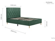 Birlea Loxley 4ft Small Double Green Fabric Bed Frame Thumbnail