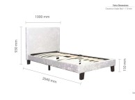 Birlea Berlin 3ft Single Steel Crushed Velvet Fabric Bed Frame Thumbnail