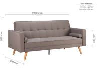 Birlea Ethan Large Grey Fabric Sofa Bed Thumbnail