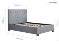 Birlea Cologne 4ft6 Double Grey Fabric Bed Frame Thumbnail