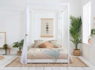 Birlea Darwin 4ft6 Double White Wooden 4 Poster Bed Frame Thumbnail
