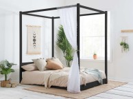 Birlea Darwin 4ft6 Double Black Wooden 4 Poster Bed Frame Thumbnail