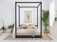 Birlea Darwin 4ft6 Double Black Wooden 4 Poster Bed Frame Thumbnail