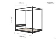 Birlea Darwin 4ft6 Double Black Wooden 4 Poster Bed Frame Thumbnail