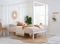 Birlea Mercia 4ft6 Double White Wooden 4 Poster Bed Frame Thumbnail