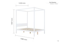Birlea Mercia 4ft6 Double White Wooden 4 Poster Bed Frame Thumbnail