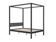 Birlea Mercia 4ft6 Double Black Wooden 4 Poster Bed Frame Thumbnail