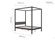 Birlea Mercia 5ft Kingsize Black Wooden 4 Poster Bed Frame Thumbnail