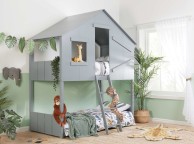 Birlea Safari 3ft Single Grey Wooden Bunk Bed Thumbnail