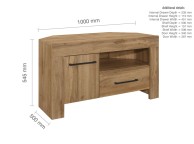 Birlea Compton Oak Finish Corner TV Unit Thumbnail