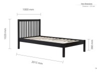 Birlea Nova 3ft Single Black Wooden Bed Frame Thumbnail