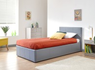 GFW Side Lift Ottoman 3ft Single Grey Faux Leather Bed Frame Thumbnail