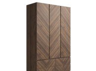 GFW Catania 3 Door 4 Drawer Wardrobe In Royal Walnut Thumbnail